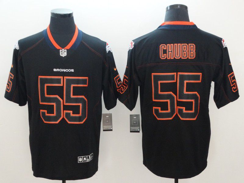 Men Denver Broncos #55 Chubb Nike Lights Out Black Color Rush Limited NFL Jerseys->denver broncos->NFL Jersey